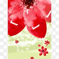红色花瓣主题背景元素
