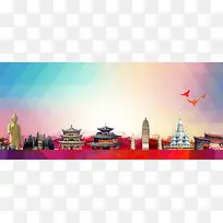 丽江古城印象旅游海报背景素材