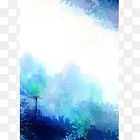 蓝色晕染背景素材