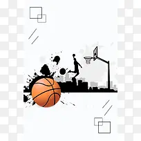 简约篮球运动设计海报背景