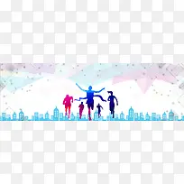 城市奔跑运动几何图
