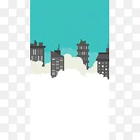 城市建筑扁平背景