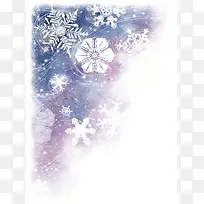 淡紫色雪花背景元素