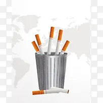 卡通手绘世界无烟日禁止吸烟海报背景素材
