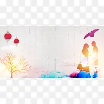 我们结婚吧婚庆展板背景素材