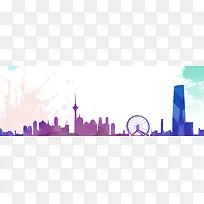 简约扁平城市banner