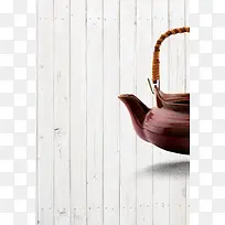 矢量茶壶白色条纹木板背景素材