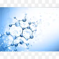 蓝色光晕分子结构科技背景