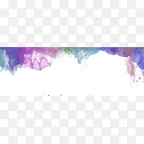 渐变蓝紫水彩墨banner