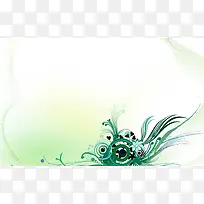 墨绿时尚花卉矢量背景