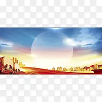 党建中国红大气海报banner背景