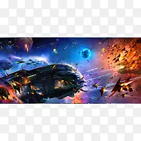 未来宇宙战斗场景