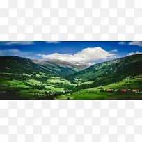 奥地利山谷旅游背景图