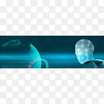 商务蓝色科技智能海报banner
