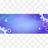 蓝色几何科技展板banner