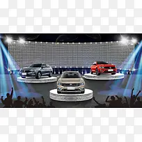 舞台效果闪耀汽车车展海报背景素材