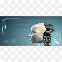 科技机器人脑背景