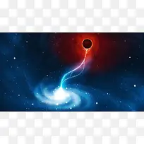 银河星空地球舞台背景图