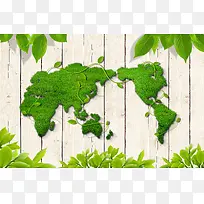 绿色世界地图背景元素