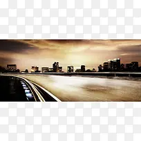 街道banner背景