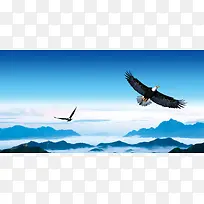 企业文化老鹰大气背景素材
