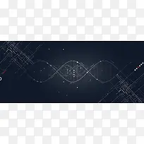 黑色背景科技感线条banner