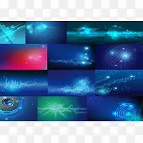 科幻蓝光红光科技分格宣传海报
