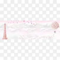 粉色浪漫热气球banner