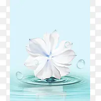 浅蓝色花朵水纹简单背景素材