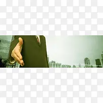商务白领握手背景