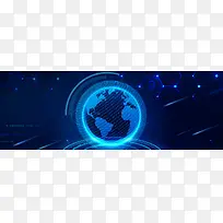 科技地球几何蓝色banner