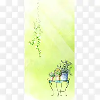 梦幻水彩晕染微商服装美妆广告背景素材