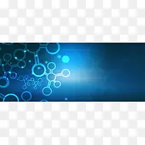 科技化学结构炫酷蓝色光束背景banner