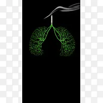 肺部与香烟禁止抽烟H5背景