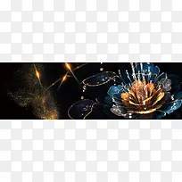 绽放的花黑色商务banner