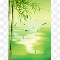 竹子绿色海报背景素材