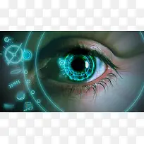 眼睛绿光科技海报