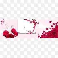 淘宝化妆品红色玫瑰优雅大气自然系列背景