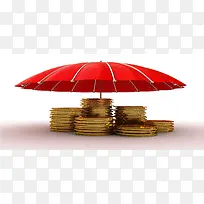 红伞下的金币金融海报
