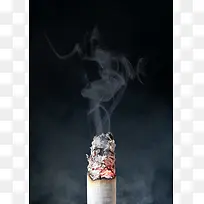 黑色简约全球禁烟日公益宣传海报背景素材