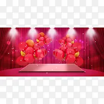 淘宝天猫双11红色大气舞台背景