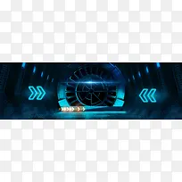 炫酷黑色banner海报背景