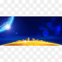 蓝色背景地球大尺寸banner背景