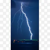 夜空的闪电H5背景素材
