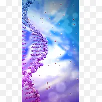 蓝紫色梦幻分子结构图案H5背景元素