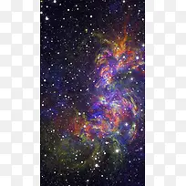 彩色星空点缀背景图