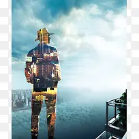 蓝天建筑背景