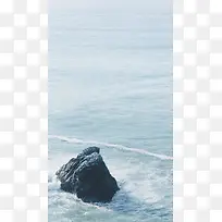 大海中的岩石H5素材背景