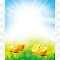 天然橙子海报背景素材