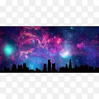 大气魔幻剪影城市